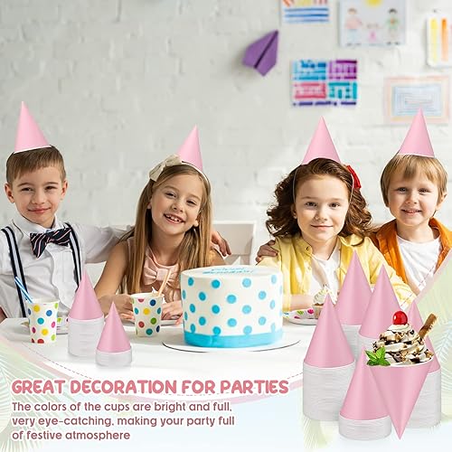 Miniatura 5 de Zubebe Paquete de 200 vasos de papel de cono de nieve de 4.5 onzas, vasos dispensadores de agua pequeños a granel, vasos dispensadores de agua con