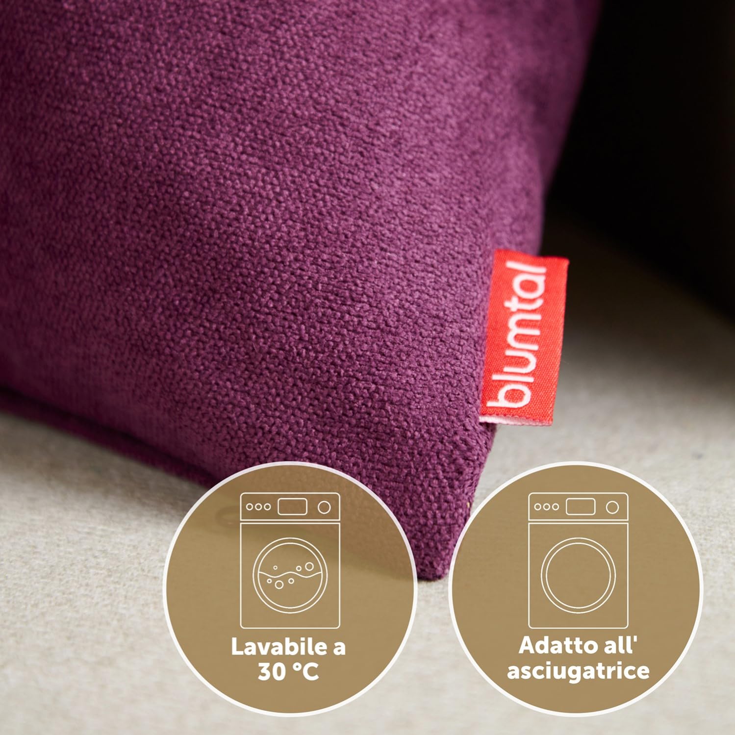 Blumtal Federe Cuscini Divano in Ciniglia, Copricuscini Divano, Federe Cuscino Divano, 2 Pezzi, 40 x 60cm, Melanzana