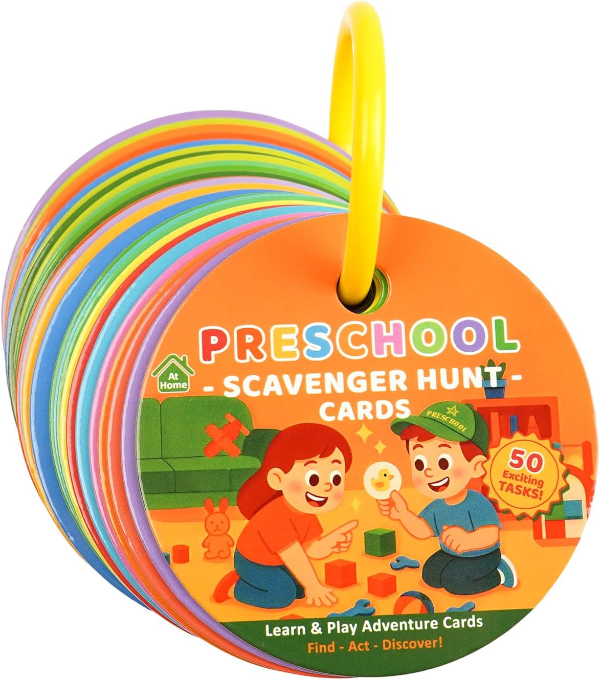 Home Scavenger Hunt Cards: 50 Toddler Indoor Find & Learn Activities | Fun Educational Games for 3-5 Year Olds | Preschool Boys & Girls Early Development (Preshool)
