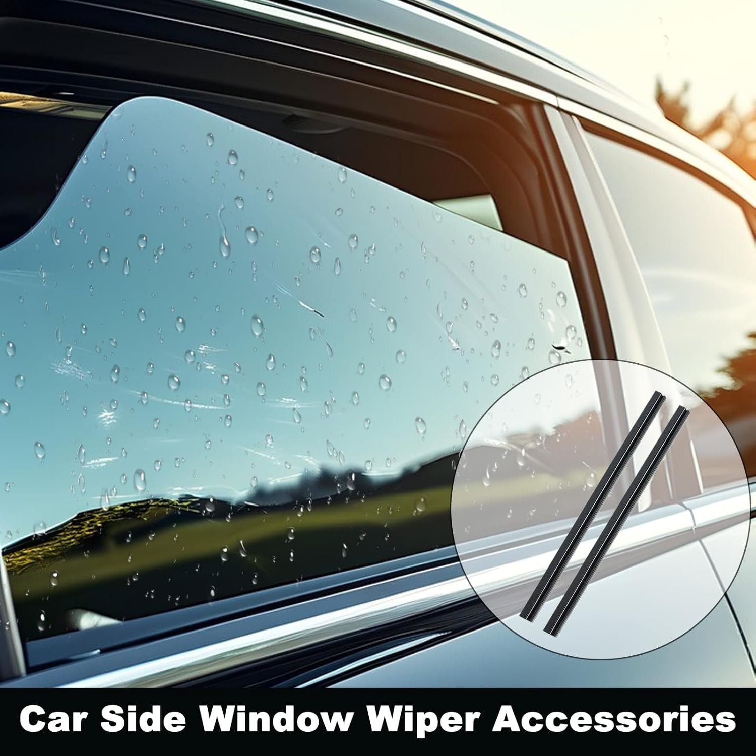 Car Side Windshield Wiper | Rubber Rear Side Window Wiper Kit | Automotive Maintenance Supplies, Quiet Cleaning Tool for Truck Sedan RV Automotive