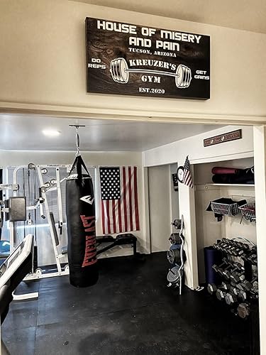 Miniatura 6 de Tailored Canvases Letrero de gimnasio personalizado para decoración de pared, lienzo motivacional para gimnasio en casa, sala de entrenamiento,