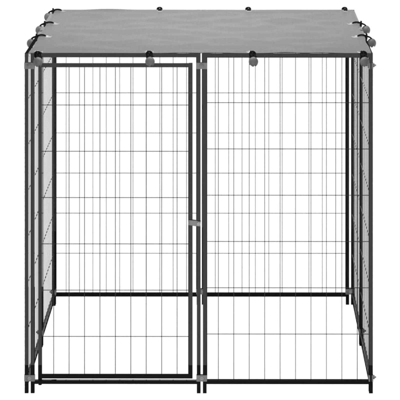 Homgoday Czarna klatka dla psa 110 x 110 x 110 cm stalowa, dekoracja meblowa klatka dla psa klatka dla psa wewnętrzna Kennel dla psów klatki dla psów na zewnątrz ogrodzenie dla psa