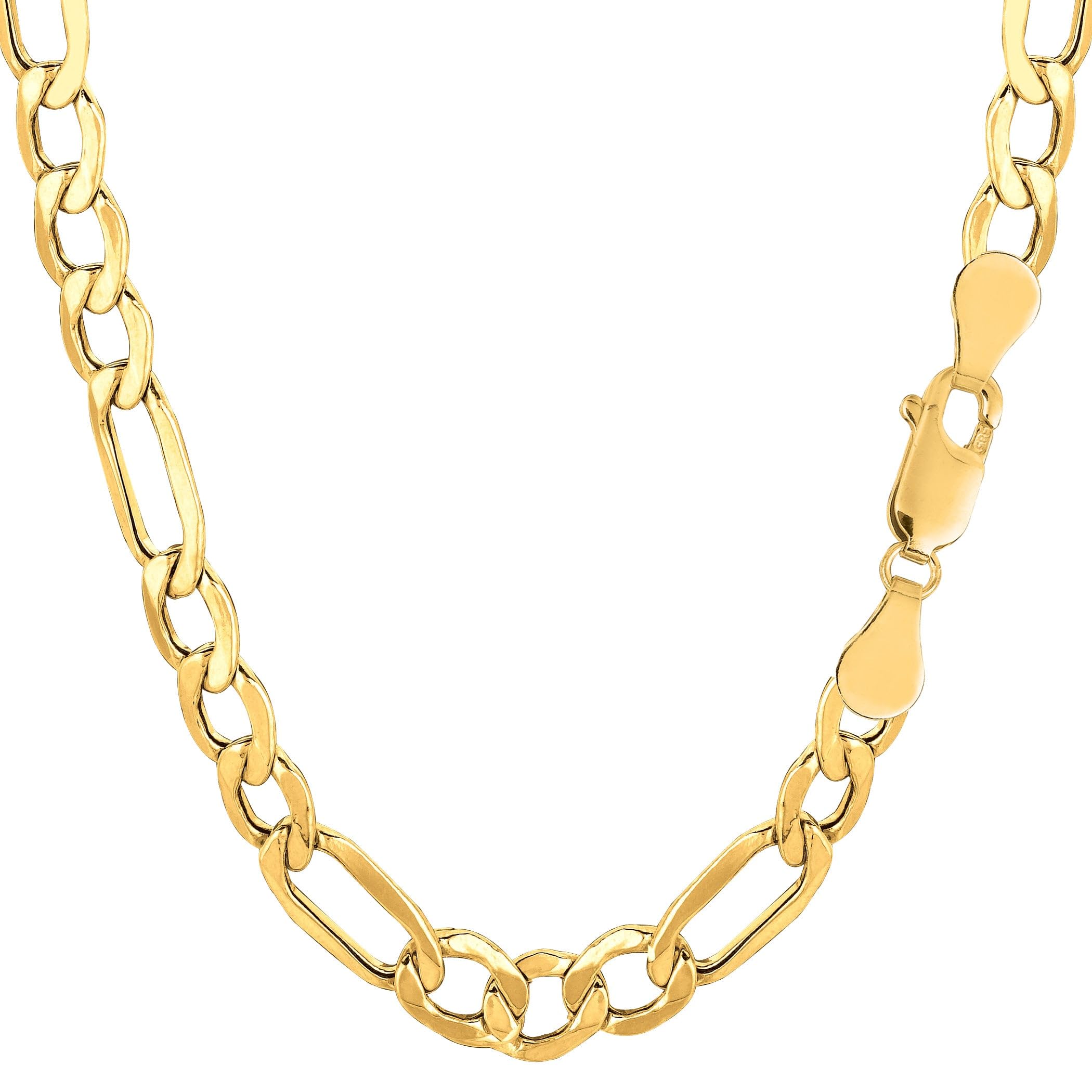 Jewelry Affairs 14K Yellow Gold Filled Solid Figaro Chain Necklace 6 0 mm
