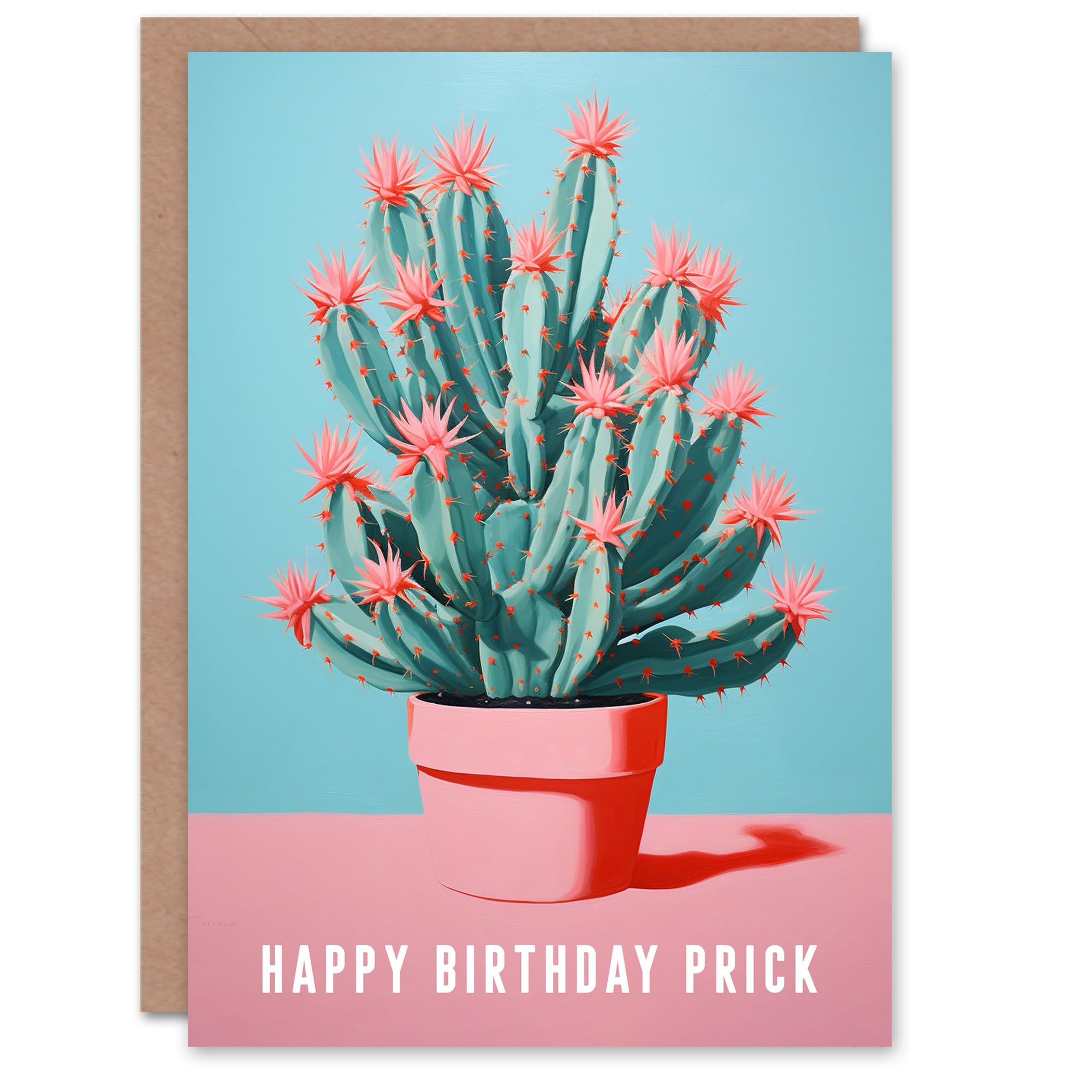 Artery8 Birthday Greeting Card Pink Cactus Flowers Prick Funny Humour For Him Her