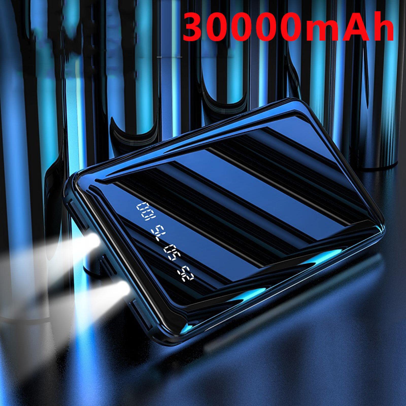 Przenośna ładowarka 30000 mAh cyfrowy wyświetlacz bateria zewnętrzna do iPhone Xiaomi Huawei zielona