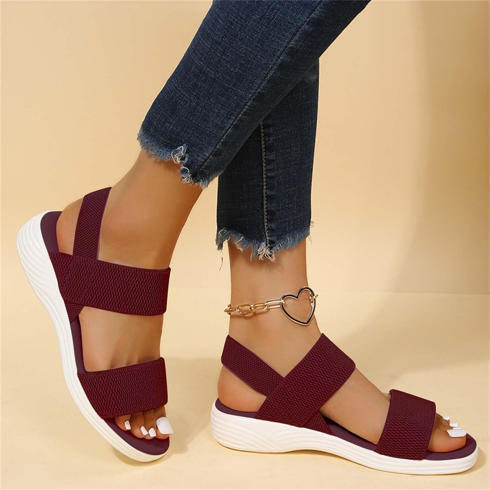 Sandali Donna Estivi Sandalo Basso Estivo Sandali romani a bocca di pesce piatti traspiranti in maglia tinta unita da donna Sandalo Elegante Con Lacci Basso Estivo Estivi Eleganti