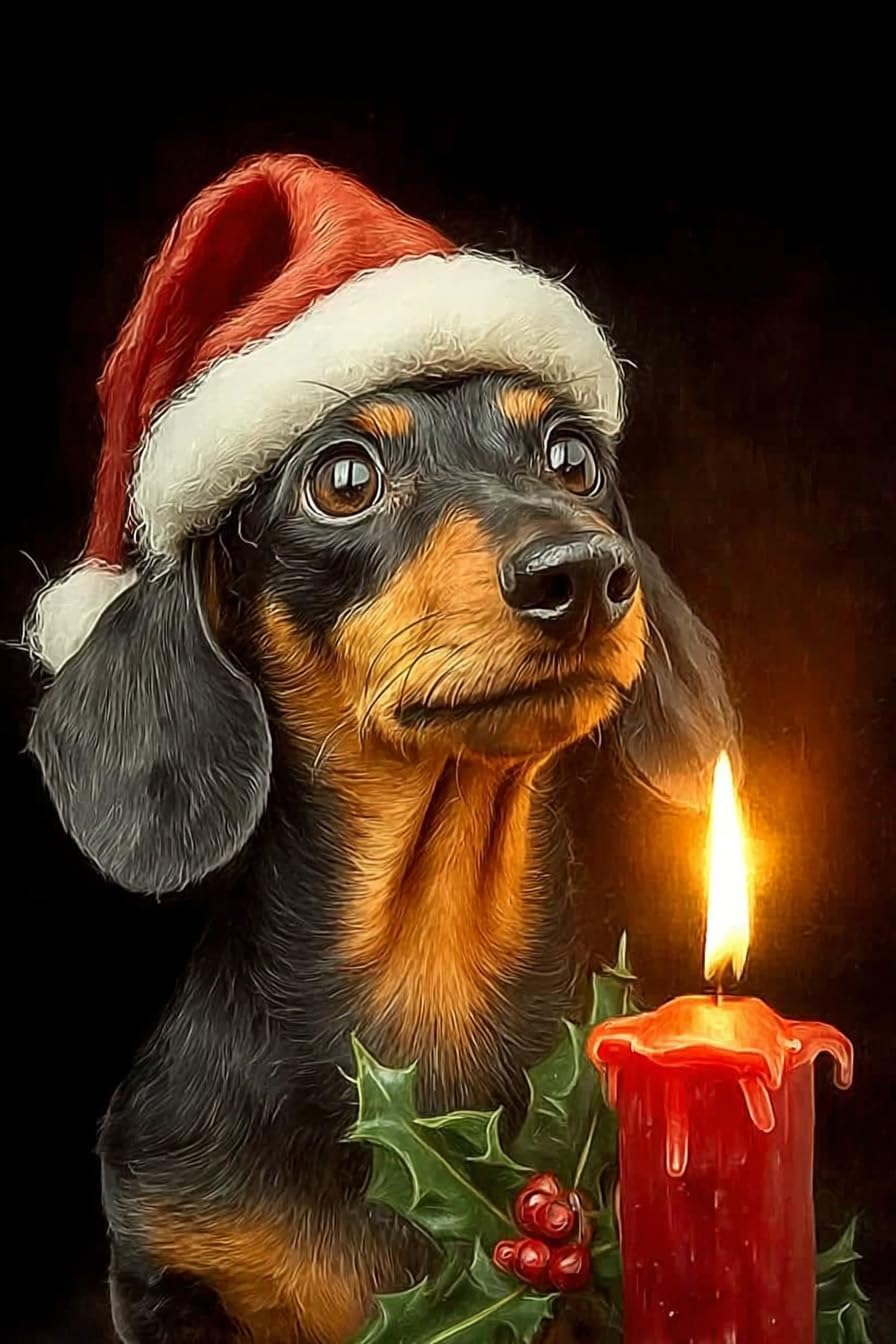 Christmas Golden Retriever 1000 Pieces Puzzle for Adults, Educational Intellectual Jigsaw Puzzle, Christmas Fantasy Puzzles for Adults Fun Game 20 * 28.8 Inch