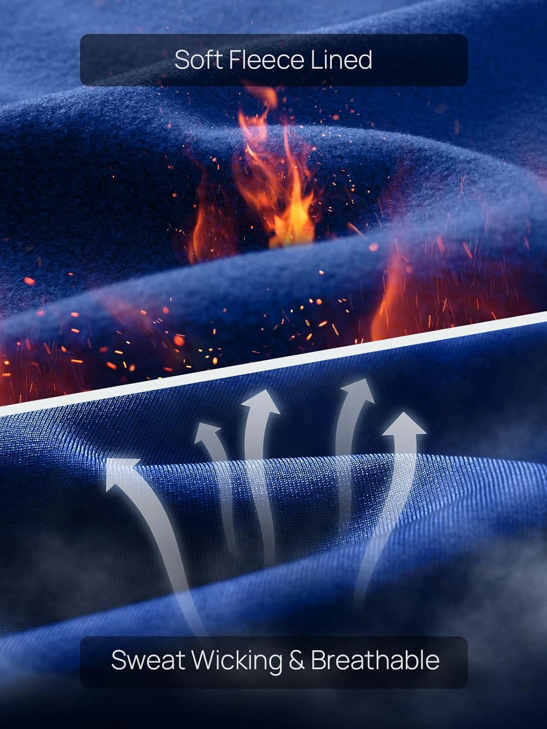 NORTHYARD Thermal Underwear for Men Long Johns Fleece Lined Base Layer Set for Winter Top Bottom with Pockets - Image 3