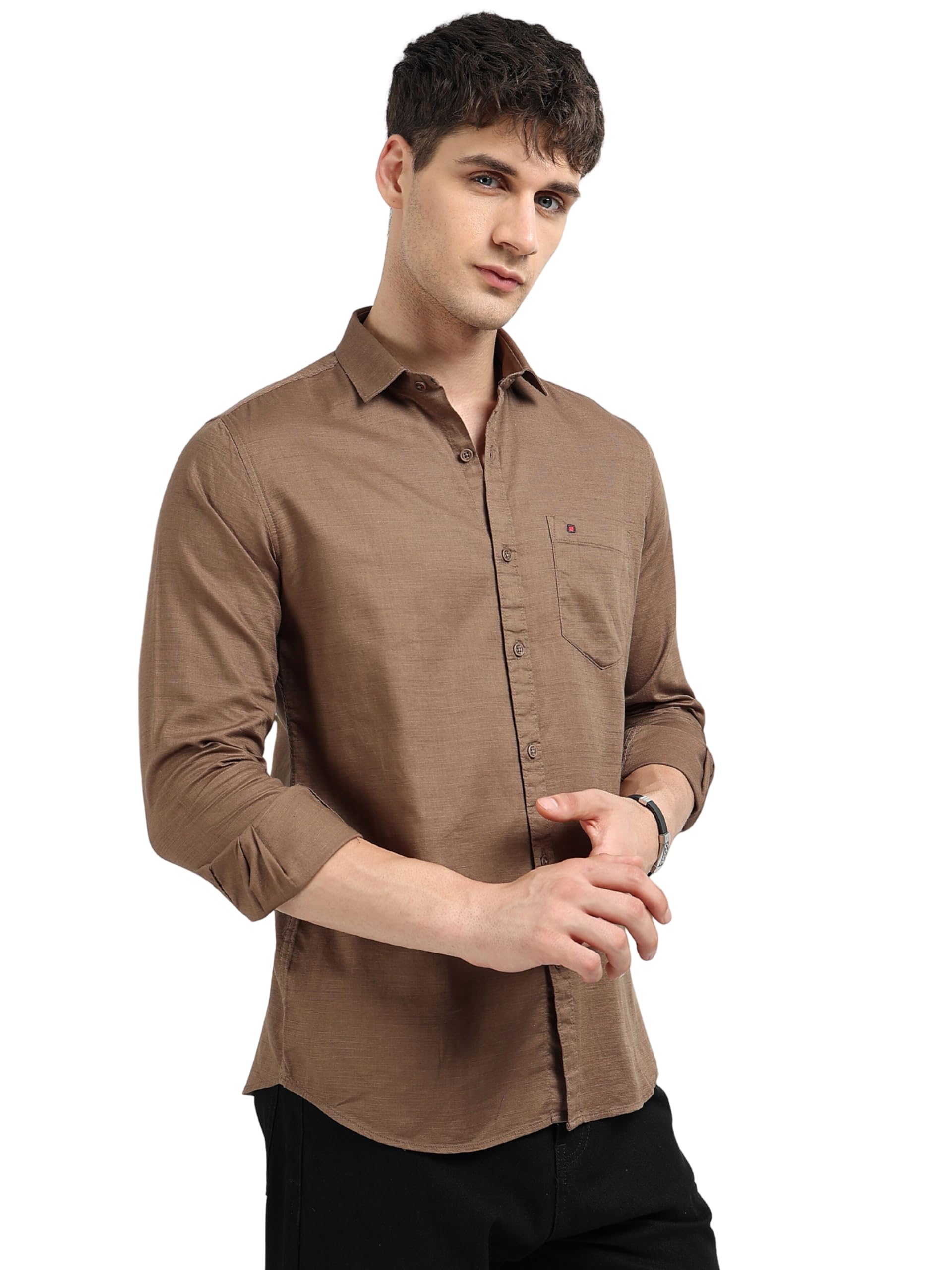 Solid Slim Fit Casual Shirts
