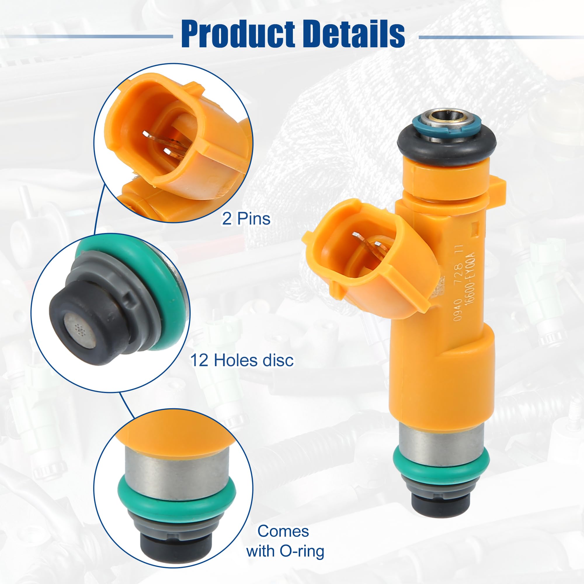 A ABSOPRO Buse D'Injecteur De Carburant Pour Nissan 370Z 09-20 6 Pcs