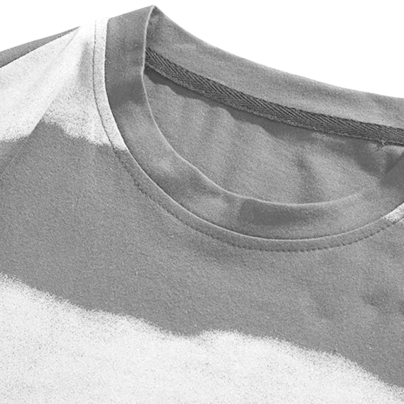Generico Maglia Uomo Maniche Corte Collo Tondo con Righe Tie Dye, Indumento Semplice E Confortevole per Tutti Gli Outfit Estivi Quotidiani