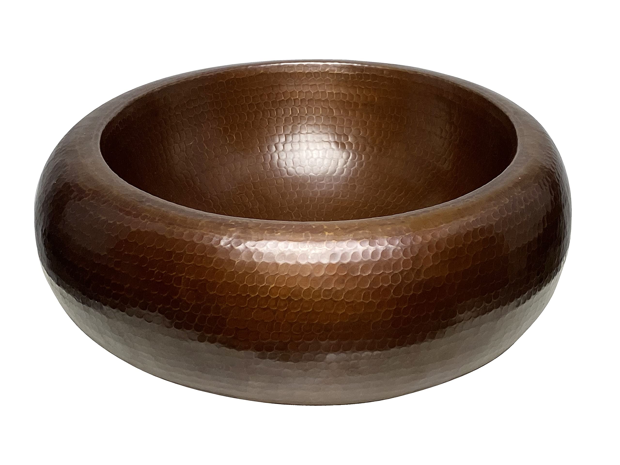 Cerames Alhambra - Lavabo de cobre puro 43,5 x 43,5 cm martillado a mano, lavabo empotrado, cobre forjado a mano de México