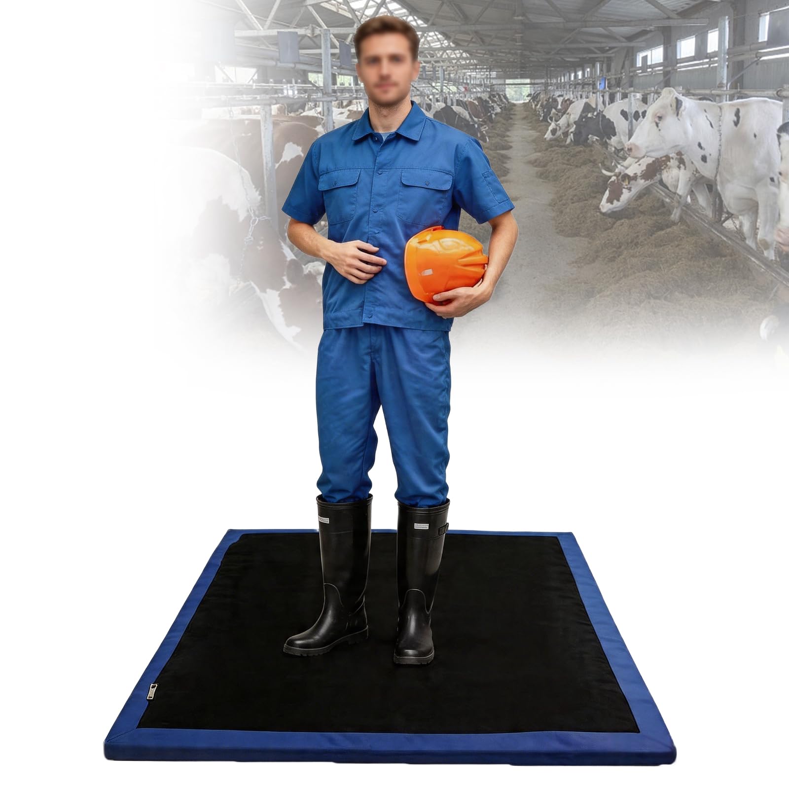 Tapete desinfectante de zapatos, tapete desinfectante para suelas de zapatos, tapete desmontable para interiores y exteriores con cremallera para hospital, laboratorio, cría de animales
