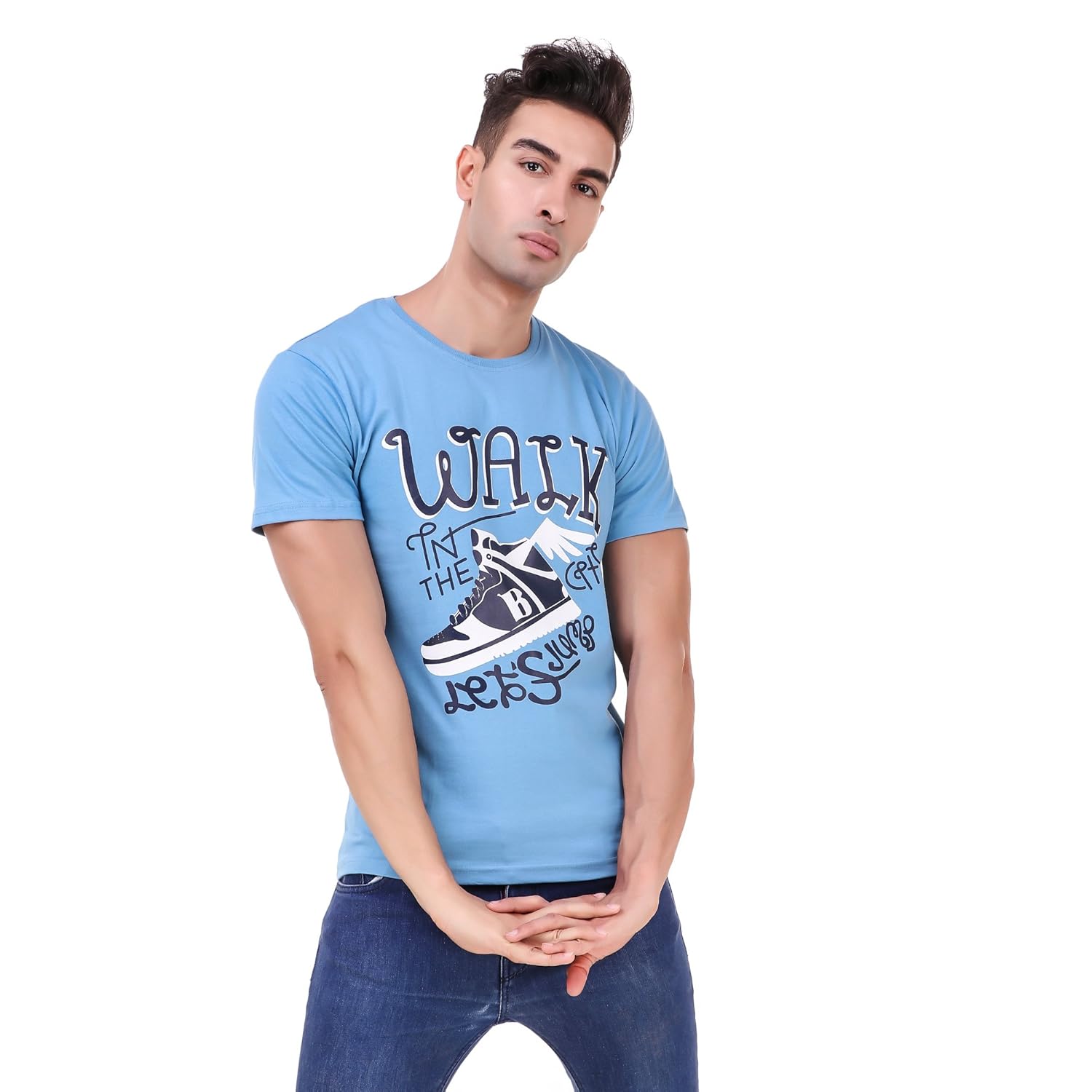 Blue printed t shirt Clearance