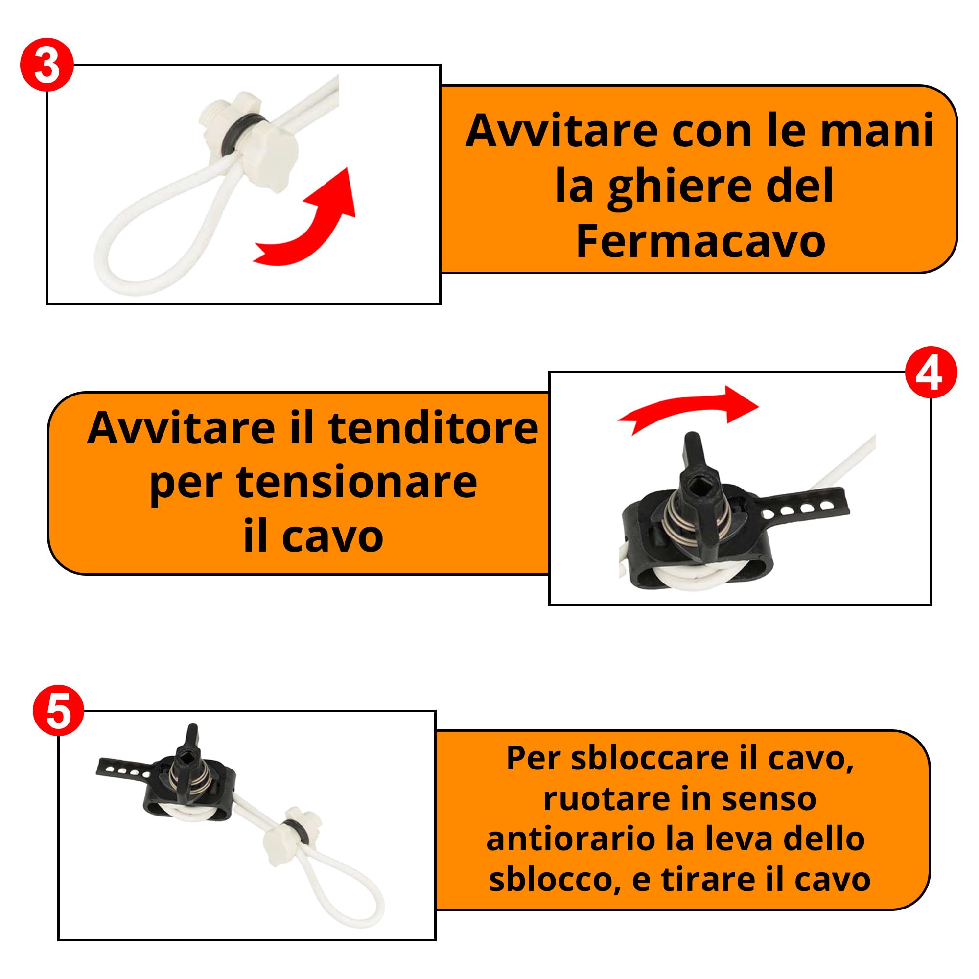 Sicignano | Cable blanco para tendedero, 20 m, Ø 5 mm, para exteriores, carga hasta 200 kg, fabricado en Italia, maleable, reciclable, fácil de cortar, cable tendedero (blanco con kit)