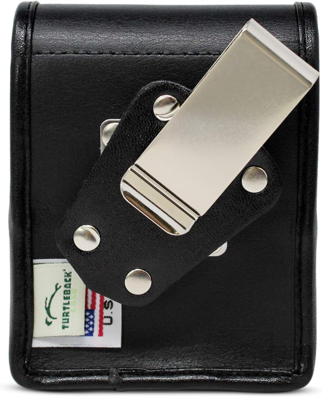 Turtleback Belt Case Designed for Samsung Galaxy Z Flip (2020) 5G (2019) Vertical Holster Black Leather Pouch with Heavy Duty Rotating Belt Clip,