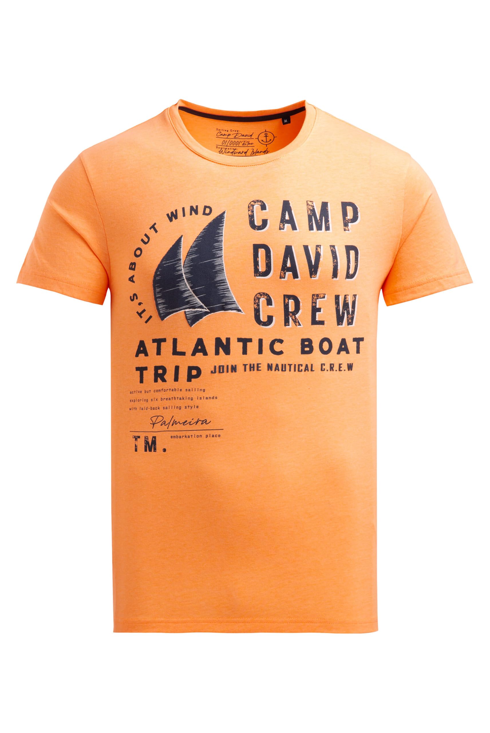 Camp David Herren T-Shirt mit Label Print