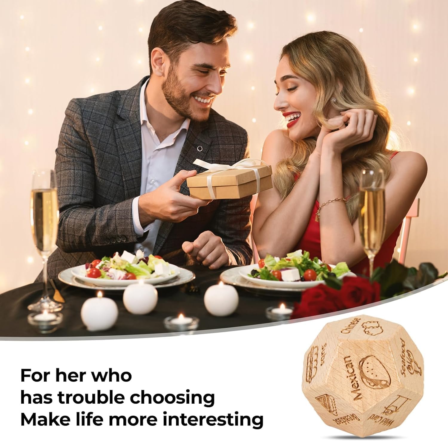 for Women, Food Dice Date Night Dice Anniversary Birthday Wedding Christmas Couples Gifts