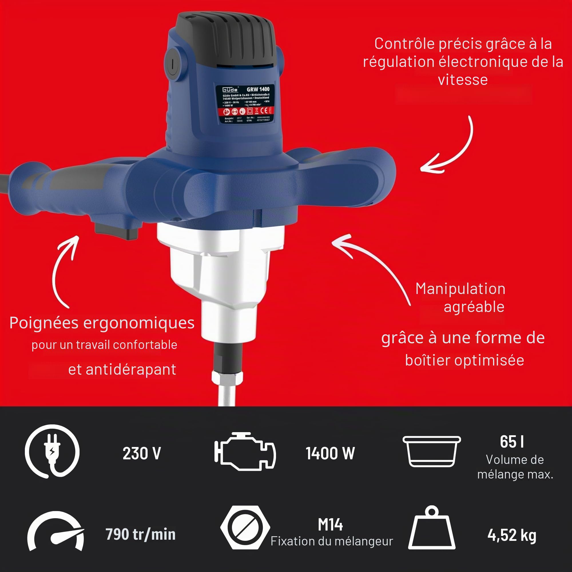 Güde - GRW - 58046 - Agitateur - Bleu