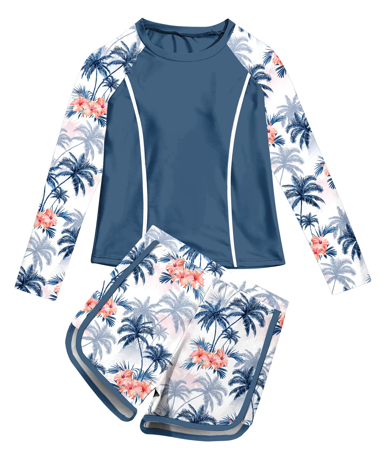 Vogseek Girls Rash Guard Swimsuits 2 Piece Bathing Suit Size 7-14T