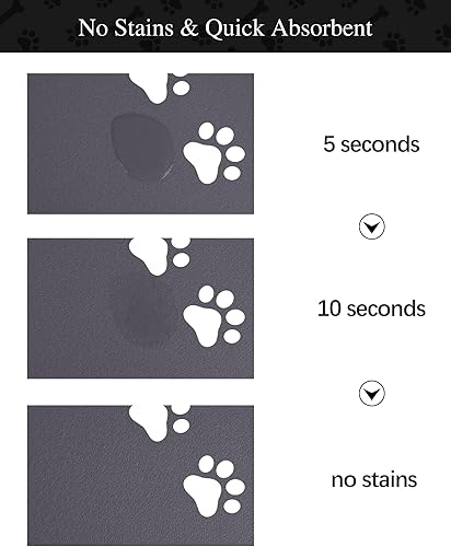 Miniatura 2 de Tapete absorbente de comida para mascotas, fácil de limpiar, para alimentos y agua, no mancha, tapete para proteger el suelo, tapete antideslizante