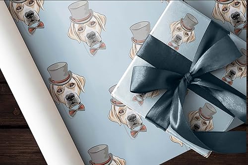 Miniatura 4 de Divertido papel de regalo amarillo de laboratorio Labrador Retriever de primera calidad, envoltura de regalo de Navidad, cumpleaños, decoración de