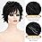 TISHINING Black Short Curly Wigs for white Women Shaggy Layered Black Pixie Cut Wig with Bangs Natural Looking Heat Synthetic Hair Replacement Wigs for Daily Party Use