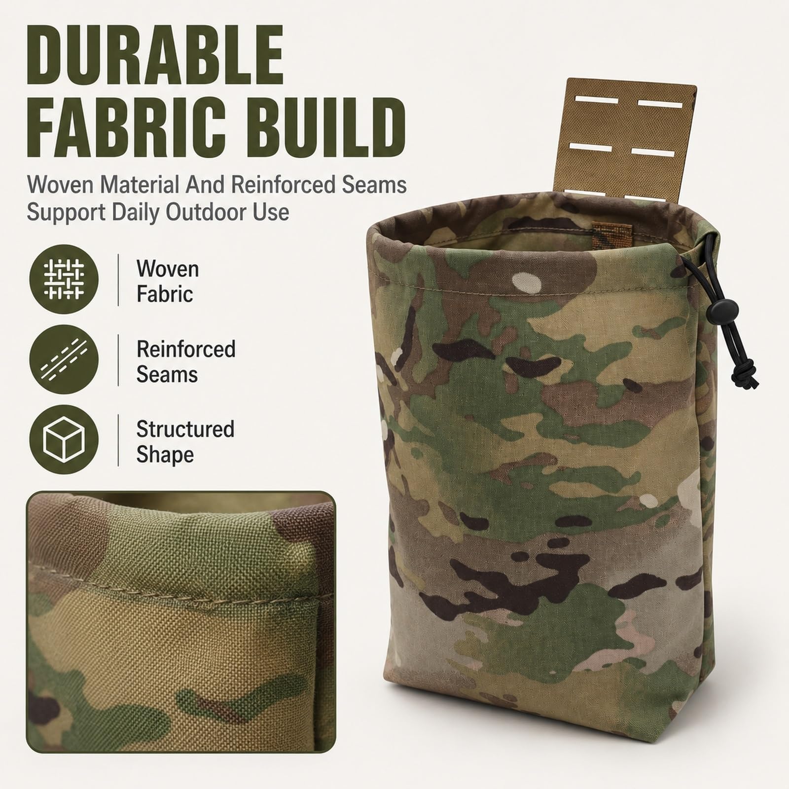 Genérico Pouch Utility MOLLE Enrollable, Bolsa Outdoor Plegable