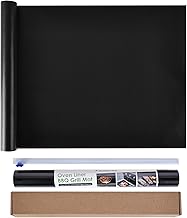 KitchenRaku BBQ Grill Mat, 40x180cm Non Stick Oven Liners for Bottom of Fan Assisted Ovens, Heat Resistant, Reusable, Cut-to-Size and Washable Barbecue Mat Suitable for Gas, Charcoal or Electric Grill