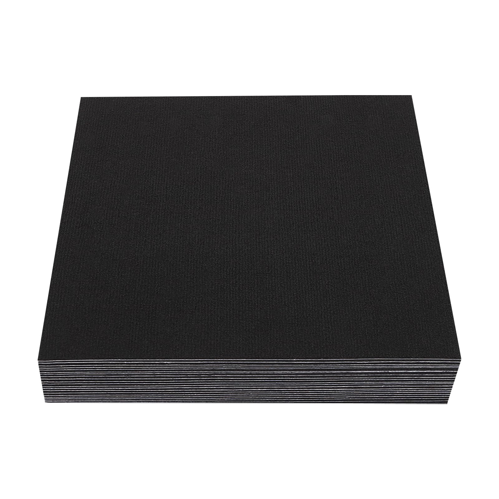 Lot de 20 dalles de sol autocollantes en PVC - 50 x 50 cm - Noir - En fibre de polyester - Imperméable - Antidérapant - Pour cuisine, salon, salle de bain