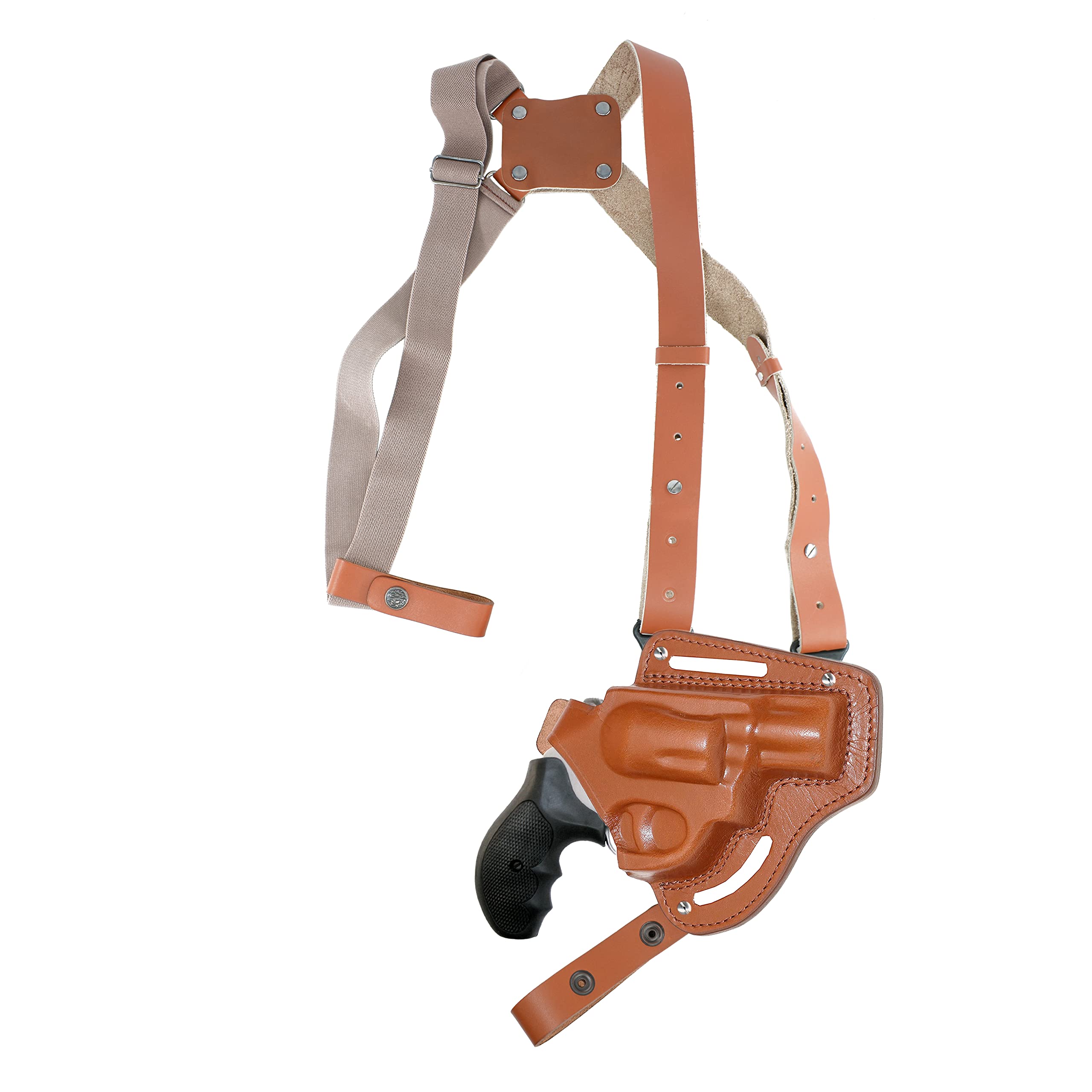 S&W J Frame Holster, 2 Slot Pancake Shoulder & OWB up to 2" Barrel Revolver Leather Gun Holster Thumb Break RH Handmade
