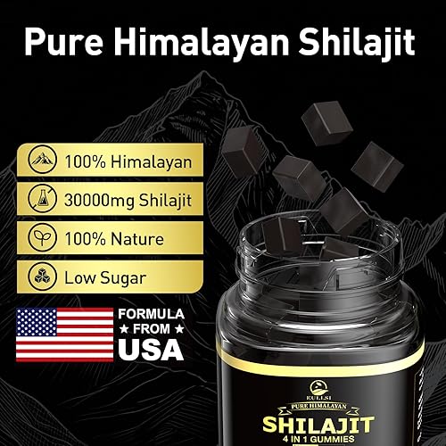 Miniatura 2 de Gomitas Shilajit puras del Himalaya para hombres y mujeres, gomitas orgánicas de Ashwagandha, más de 85 minerales traza y 75% de ácido fúlvico para