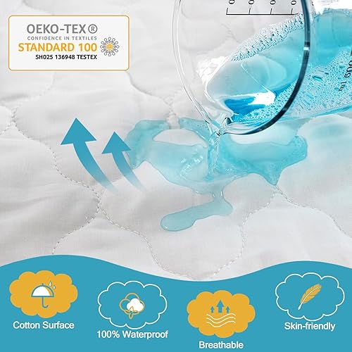 Miniatura 10 de Protector de colchón de algodón Pack and Play, protector de colchón para cuna, se adapta a Graco Pack n Play, mini cunas portátiles para bebé,