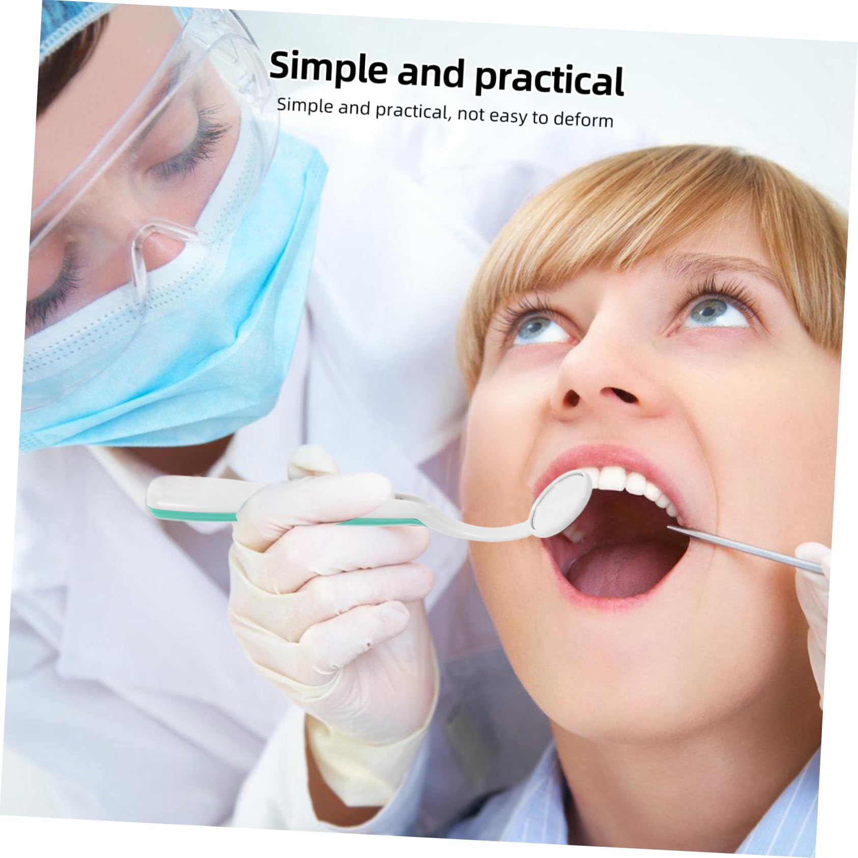 Specchietto Denti Luce LED Verde in Plastica, Specchietto Dentale Antifog per Ispezione Sicura e Pratica dei Denti per Uso Dentistico