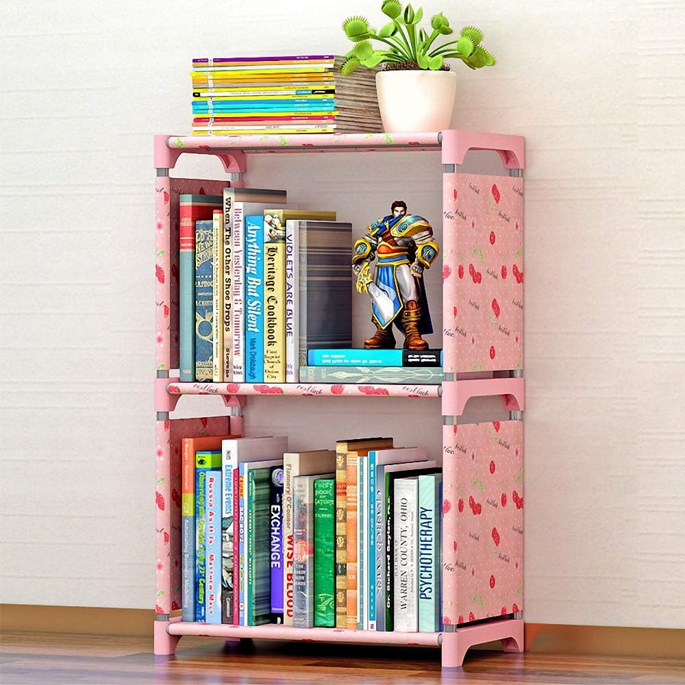ANOTHERROOM Kids Cube Shelf Bookcase Shelves,2 Storage Bookshelf,Kids Table End Rack Simple Non-Woven Bookshelves Two-Layer Dormitory Bedroom