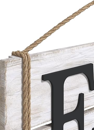 Miniatura 6 de Barnyard Designs Letrero artístico de pared con texto en inglés "Eat Wood", rústico, primitivo, casa de campo, cocina y hogar, color blanco y negro,