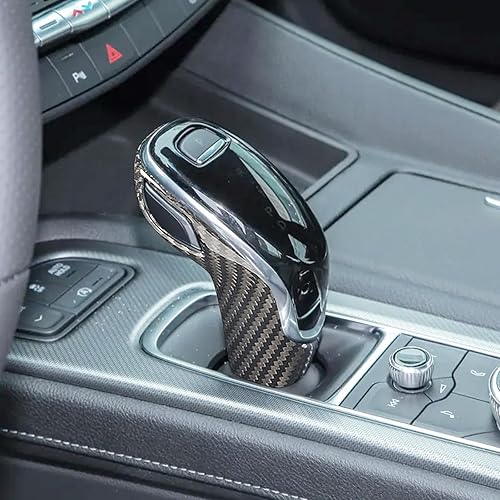 Miniatura 2 de Bilisin Compatible con la perilla de la palanca de cambios trasera del automóvil, de fibra de carbono, decoración de palanca de cambios para