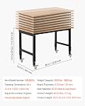 VEVOR Workbench réglable sur roues, 1500 Capacité, 48 x 24 Inch Chêne Bois Top Workbench avec 28,5-42,3 Inch Réglage de la hauteur, Table de travail en bois dur lourd pour garage, atelier, maison, bureau
