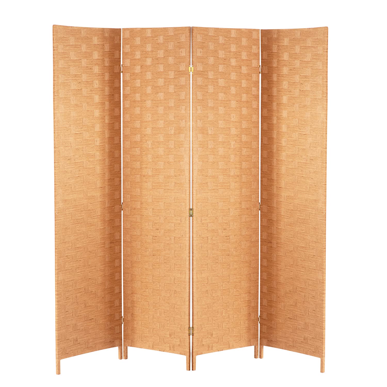 Buy Wood Mesh Woven Design 4 Panel Folding Wooden Screen Room Divider