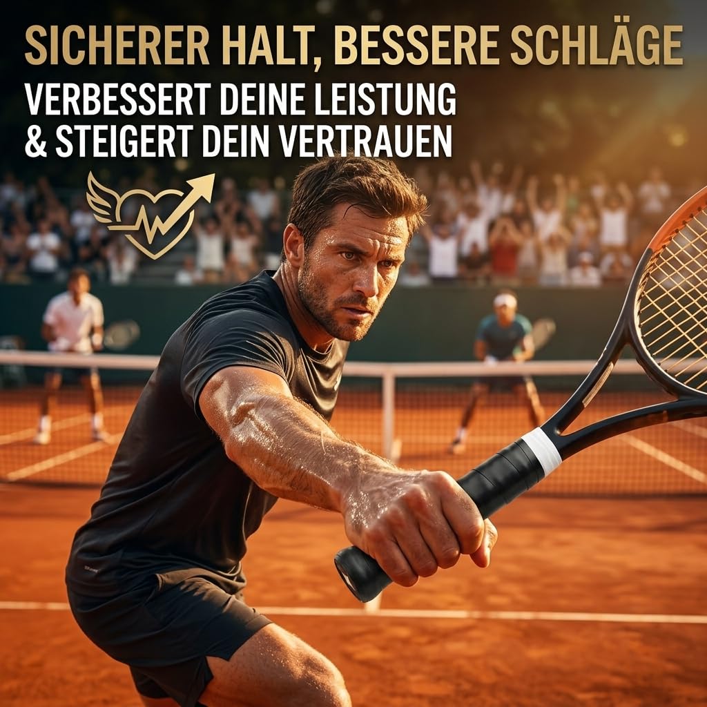8er Set Griffband Tennisschläger Overgrip, Anti-Rutsch PU Griffband – Schweißabsorbierend, Komfortgriff für Tennis Badminton Golfstange Squash Schläger