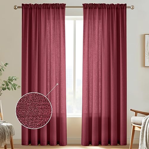 Melodieux - Cortinas semitransparentes para sala de estar, dormitorio, cortinas de gasa
