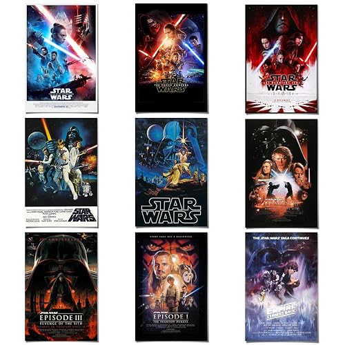 COMOR 9PC MOVIE Star Wars Poster For Fans Kids Birthday