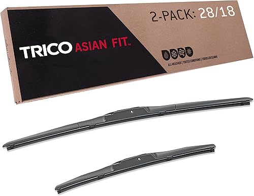 TRICO Solutions Asian Fit - Paquete de 2 limpiaparabrisas de repuesto de 28 y 18 pulgadas, para Nissan Rogue Sport 2017-2022 (57-2818)