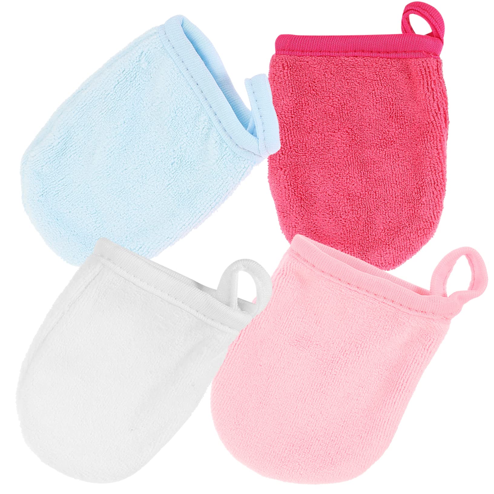 14 Sätze Reinigung Der Fingerspitzen Peelinghandschuhe Abschminkhandschuhe Abschminken Makeup Remover Handtücher Make-up-waschlappen Abschminktücher Superfeine Faser 4 Stück * 14 Healeved