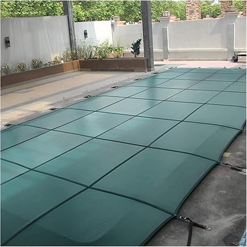 Miniatura 9 de Cubierta de red para hojas de piscina para inviernoresortes de seguridad para piscinas anchas de 1 3 5 7 9 11 M, cubierta para piscina verde para