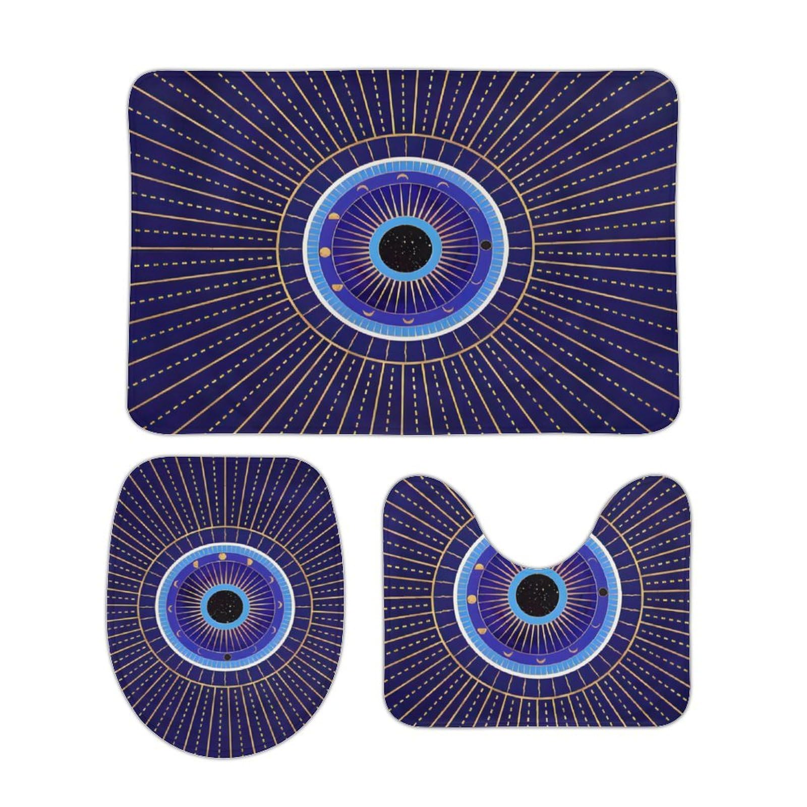 Tapis de bain mandala œil bleu pour décorer votre salle de bain et chambre