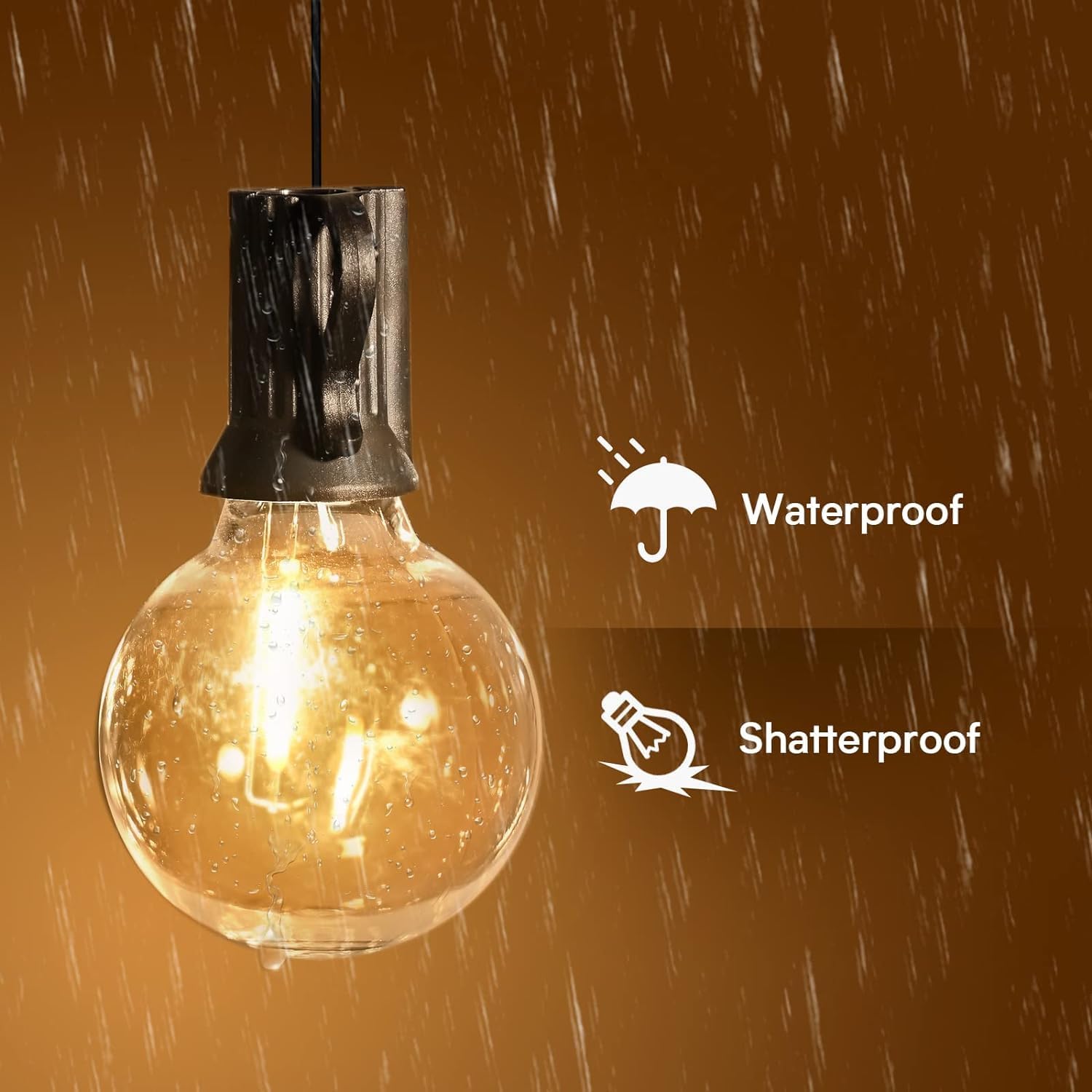 4 Pack G40 Led Replacement Light Bulbs,2700K Warm White for E12 Medium Screw Base, for Indoor and Outdoor Led String Light Party Patio Garden Decor