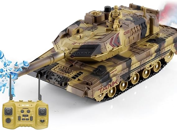 Remote Control Tank with Realistic Smoke and Shooting 2.4Ghz RC Tank for Dual Battle 360° Spin Lights & Sounds Tanks Toy for Kids and Adults