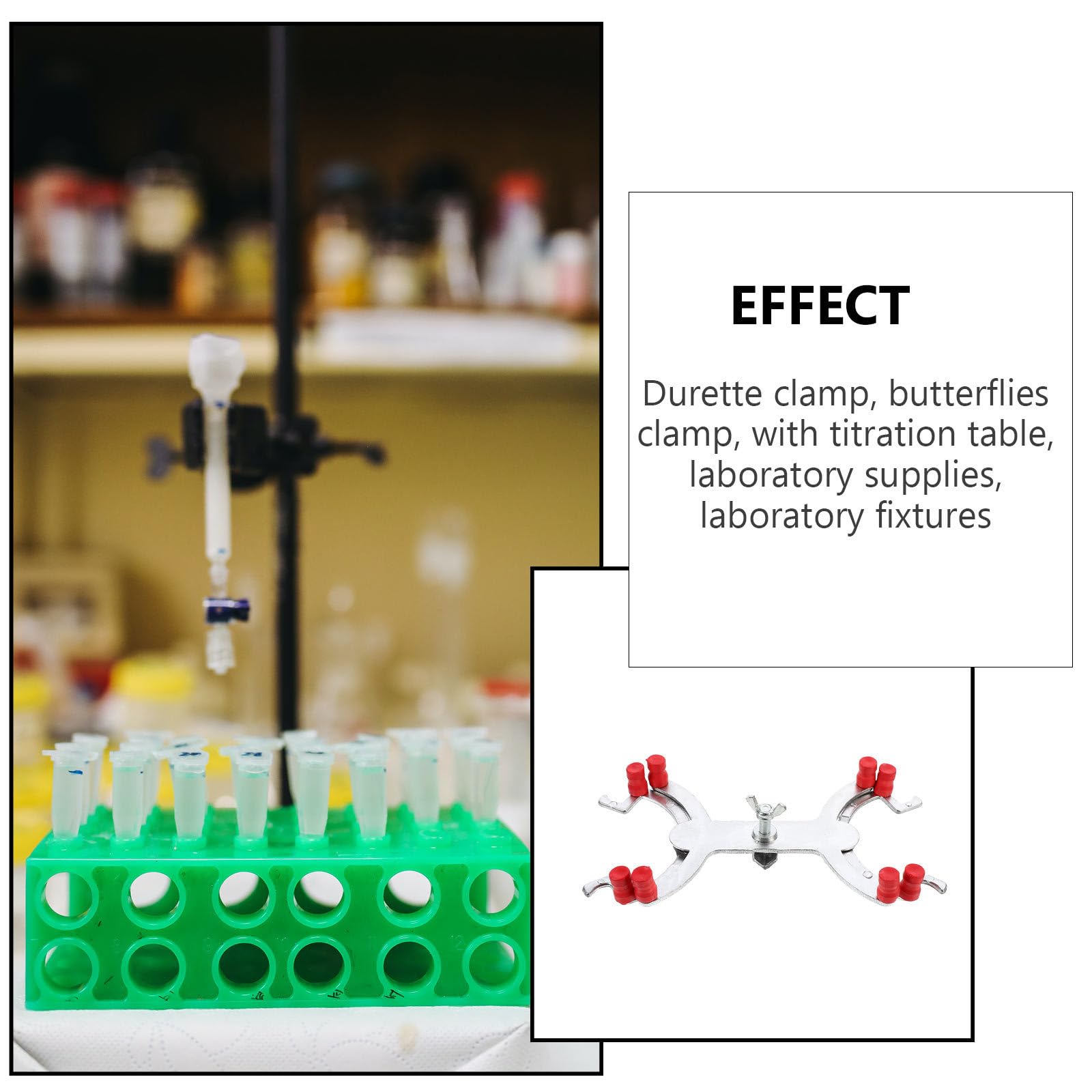 OUNONA 5pcs Titolazione Morsetto Doppio Buret Clip Buretta Test Tubo Clip Alluminio Buret Morsetto Buretta Morsetto In Alluminio Buret Clip Titolazione Clip Esperimento Accessori di Fissaggio Buretta
