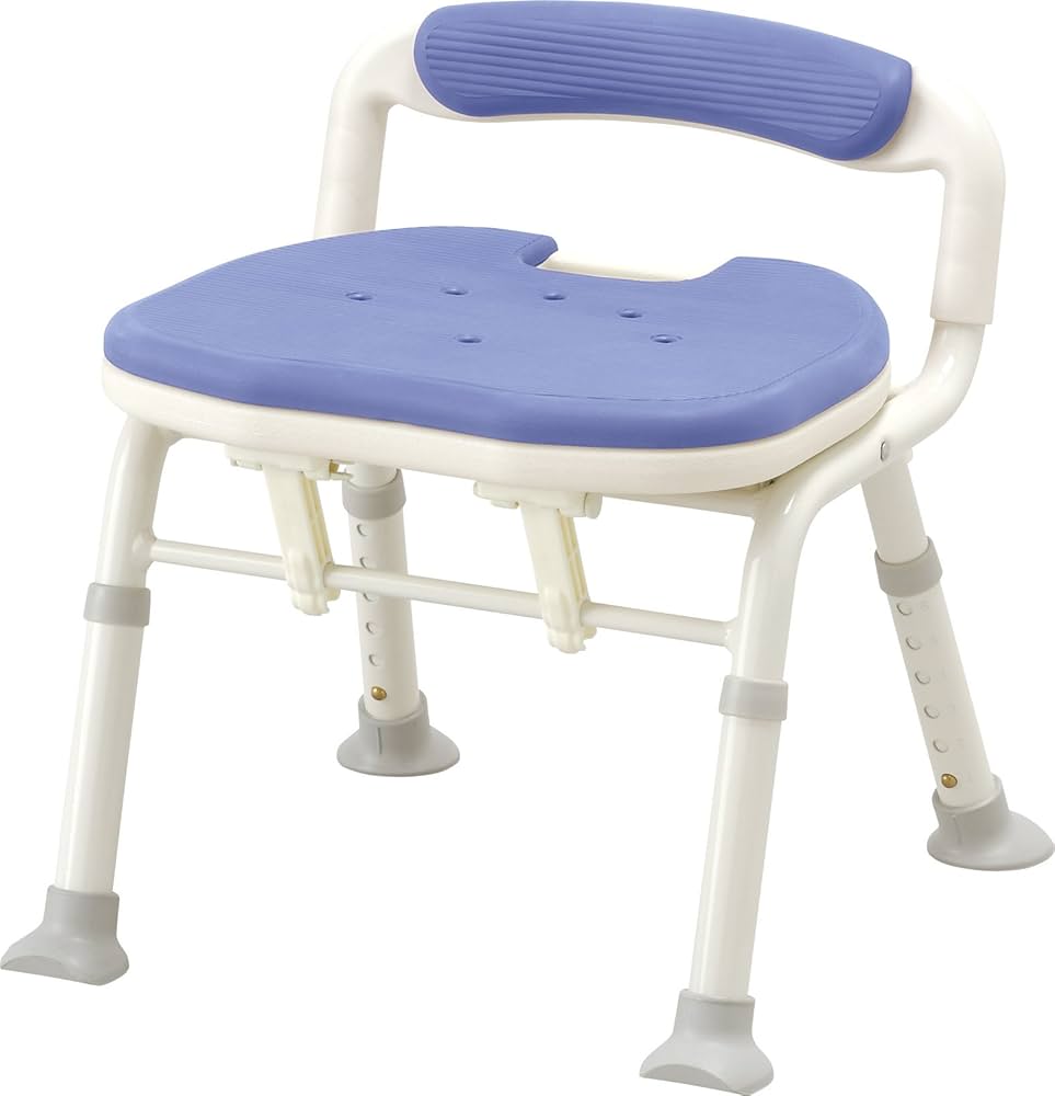介護椅子　安寿 コンパクト折りたたみシャワーベンチ IC 背付タイプ ブルー Amazon | アロン化成 安寿 コンパクト折りたたみシャワーベンチ